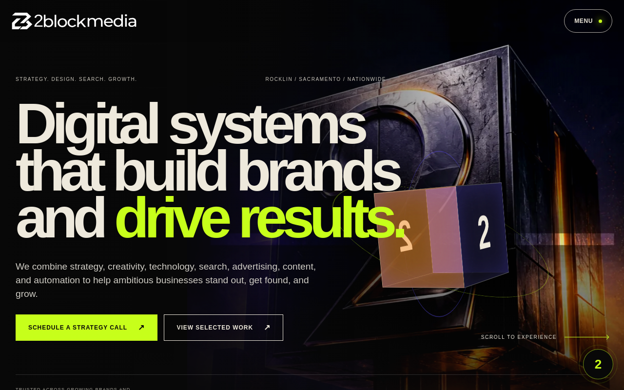 2BlockMedia homepage screenshot